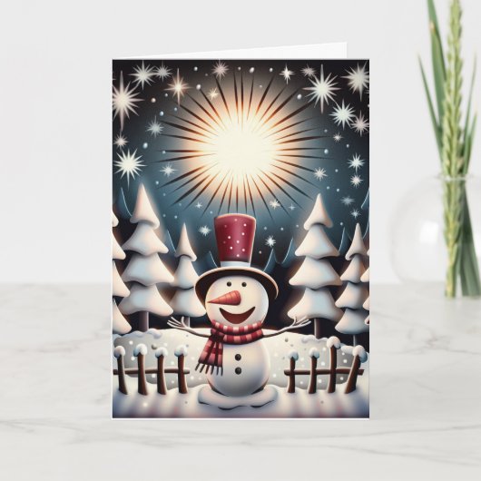 Sparkling Snowman Joy Feestdagen Kaart (Voorkant)
