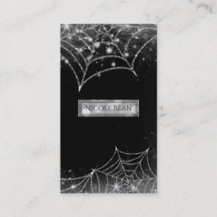 Sparkling Spiderwebs Dark Glam Halloween Gothic Visitekaartje