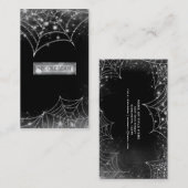 Sparkling Spiderwebs Dark Glam Halloween Gothic Visitekaartje (Voorkant / Achterkant)