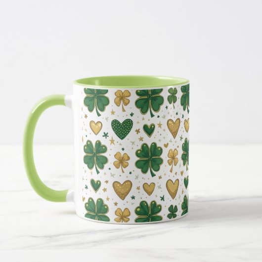 Sparkling St. Patrick's Pattern Design Mok (Links)