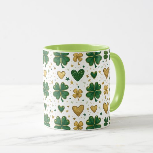 Sparkling St. Patrick's Pattern Design Mok (Voorkant rechts)