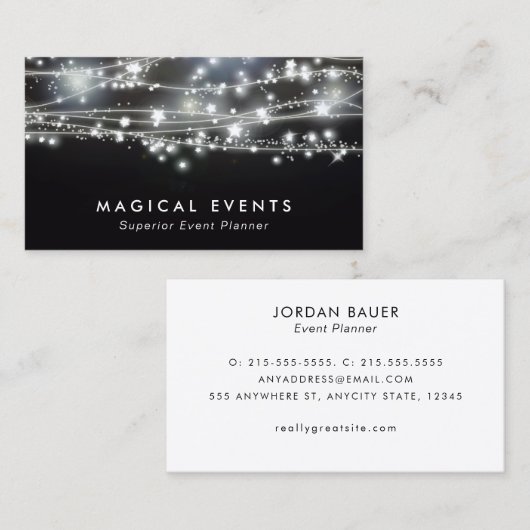 Sparkling Stars Event Planning en Entertainment Visitekaartje (Voorkant / Achterkant)