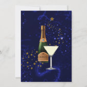 Sparkling Stars Oud en Nieuw Party Uitnodiging (Achterkant)