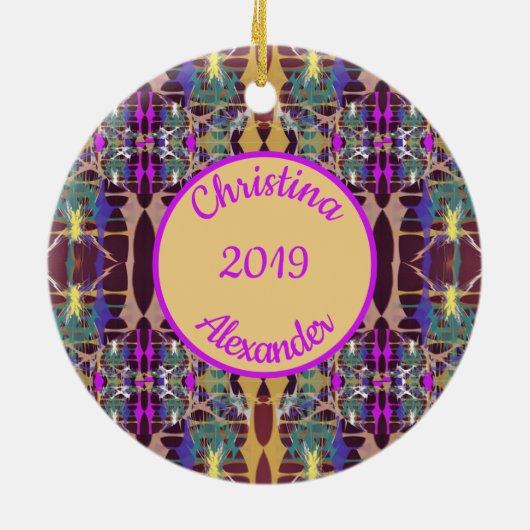 Sparkling Stars -  tekst Keramisch Ornament (Achterkant)