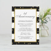 Sparkling Strepen | 1e trouwfeest Kaart (Staand voorkant)