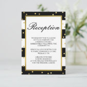 Sparkling Strepen | Elegante Trouwreceptie Informatiekaartje (Staand voorkant)