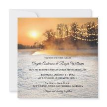 Sparkling String Lights Winter bruiloft uitnodigin