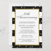 Sparkling Stripes | 50ste trouwjubileumfeest Kaart (Voorkant)