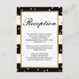 Sparkling Stripes | Elegante Trouwreceptie Informatiekaartje