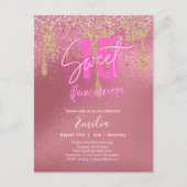 Sparkling Sweet16 Schattig Roze 16e Verjaardag Briefkaart (Voorkant)