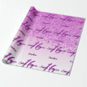 Sparkling Sweet 16 Falling Pink Glitter Cadeaupapier (Uitgerold)