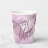 Sparkling Swirls Sweet Sixteen Orchidee Roze ID652 Papieren Bekers (Achterkant)