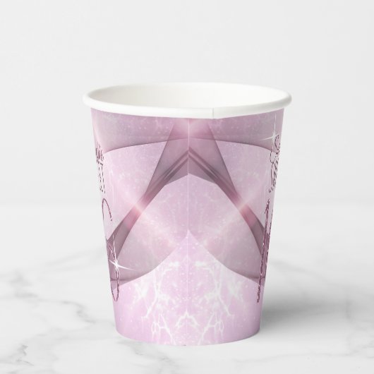 Sparkling Swirls Sweet Sixteen Orchidee Roze ID652 Papieren Bekers (Rechts)