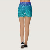 Sparkling Teal Blue Glitter Skin Tone Women's Leggings (Achterkant)