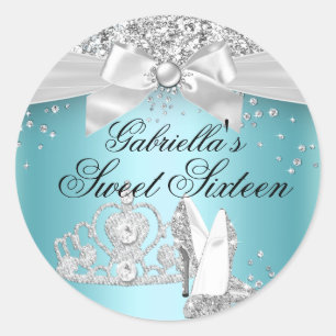 Sparkling Tiara Hakken Turquoise Sweet 16 Sticker