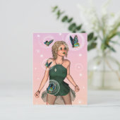 Sparkling Vlinderfee Fantasie Kunst Briefkaart (Staand voorkant)