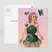 Sparkling Vlinderfee Fantasie Kunst Briefkaart (Voorkant / Achterkant)
