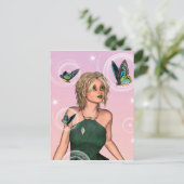 Sparkling Vlinderfee Fantasie Kunst Briefkaart (Staand voorkant)