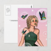 Sparkling Vlinderfee Fantasie Kunst Briefkaart (Voorkant / Achterkant)