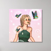 Sparkling Vlinderfee Fantasie Kunst Canvas Afdruk (Voorkant)