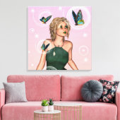 Sparkling Vlinderfee Fantasie Kunst Canvas Afdruk (Insitu (Woonkamer))