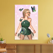Sparkling Vlinderfee Fantasie Kunst Canvas Afdruk (Insitu (Woonkamer))