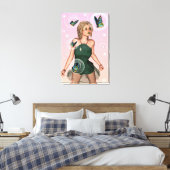 Sparkling Vlinderfee Fantasie Kunst Canvas Afdruk (Insitu (Slaapkamer))