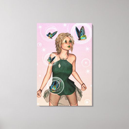 Sparkling Vlinderfee Fantasie Kunst Canvas Afdruk (Voorkant)