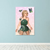 Sparkling Vlinderfee Fantasie Kunst Canvas Afdruk (Insitu (Houten vloer))