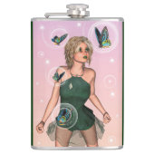 Sparkling Vlinderfee Fantasie Kunst Heupfles (Voorkant)