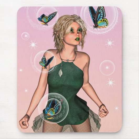 Sparkling Vlinderfee Fantasie Kunst Muismat (Voorkant)