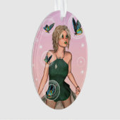 Sparkling Vlinderfee Fantasie Kunst Ornament (voorkant)