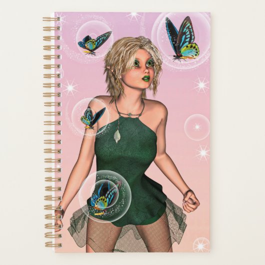 Sparkling Vlinderfee Fantasie Kunst Planner (Voorkant)