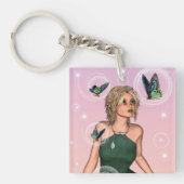 Sparkling Vlinderfee Fantasie Kunst Sleutelhanger (Voorkant)