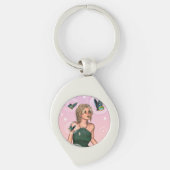 Sparkling Vlinderfee Fantasie Kunst Sleutelhanger (Voorkant)
