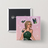 Sparkling Vlinderfee Fantasie Kunst Vierkante Button 5,1 Cm (Voorkant /achterkant)