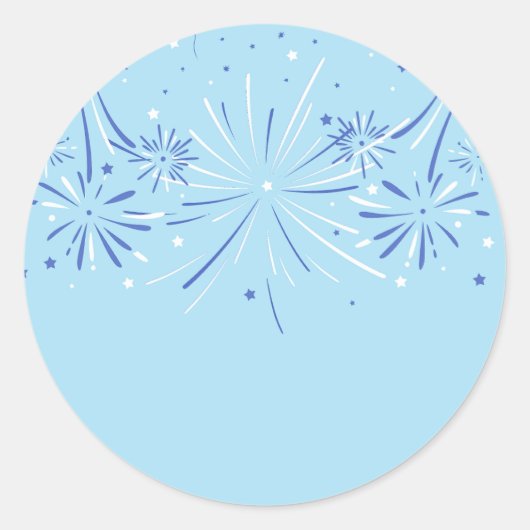 Sparkling Vuurwerk, 4 juli Ronde Sticker (Voorkant)