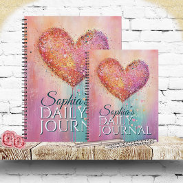 Sparkling Watercolor Hart Voor Elke Gedachte Notitieboek