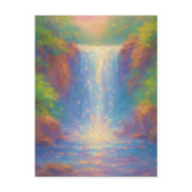 Sparkling Waterval - Pastel Schilderstijl Kunst