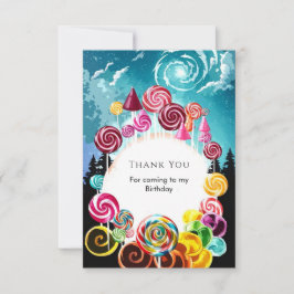 Sparkling Whimsical Candyland Verjaardag Bedankkaart