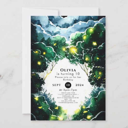 Sparkling Whimsy Woodland Verjaardag Kaart (Voorkant)