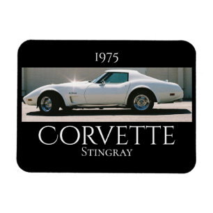 Sparkling White '75 Corvette Magneet