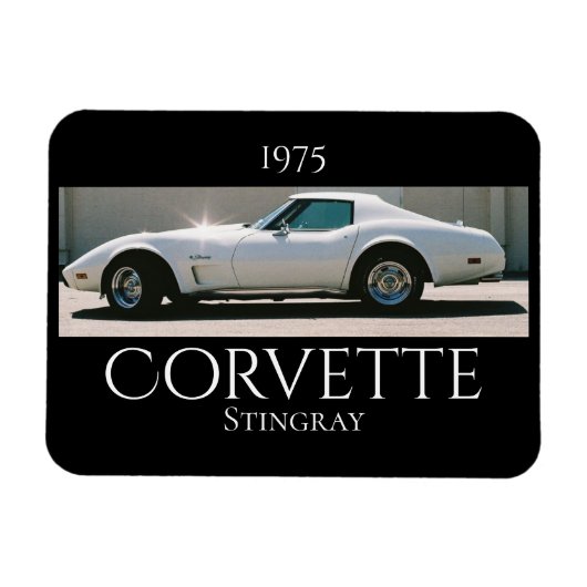 Sparkling White '75 Corvette Magneet (Horizontaal)