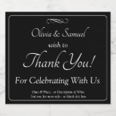 Sparkling Wine Bottle Labels, Black White Infinity Sparkling Wijnetiket (Enkel label)