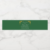 Sparkling Wine Bottle Labels, Emerald Green & Gold Waterfles Etiket (Enkel label)