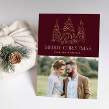 Sparkling Winter Pine Burgundy Prettig Kerstfeest