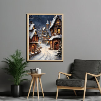 Sparkling Winter Village: Twinkling met Lichten Poster