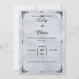 Sparkling Winter Wonderland Wedding Invitation Kaart