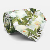 Sparkling Witte Orchidee Huwelijk Tropische Halsba Stropdas (Opgerold)
