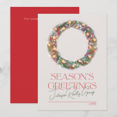Sparkling Wreath Season's Groeten zakelijk Feestdagenkaart (Voorkant / Achterkant)
